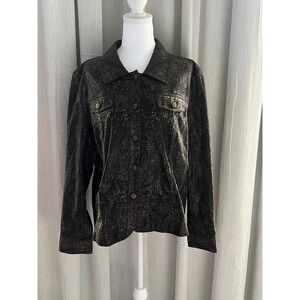 Birch Hill Jacket woman's  XL Snakeskin Print Button Front Career Jacket Blazer